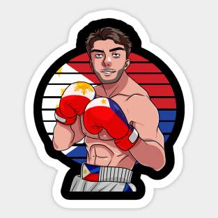 Philippines Boxer Filipino Flag Boxing Lover Sticker